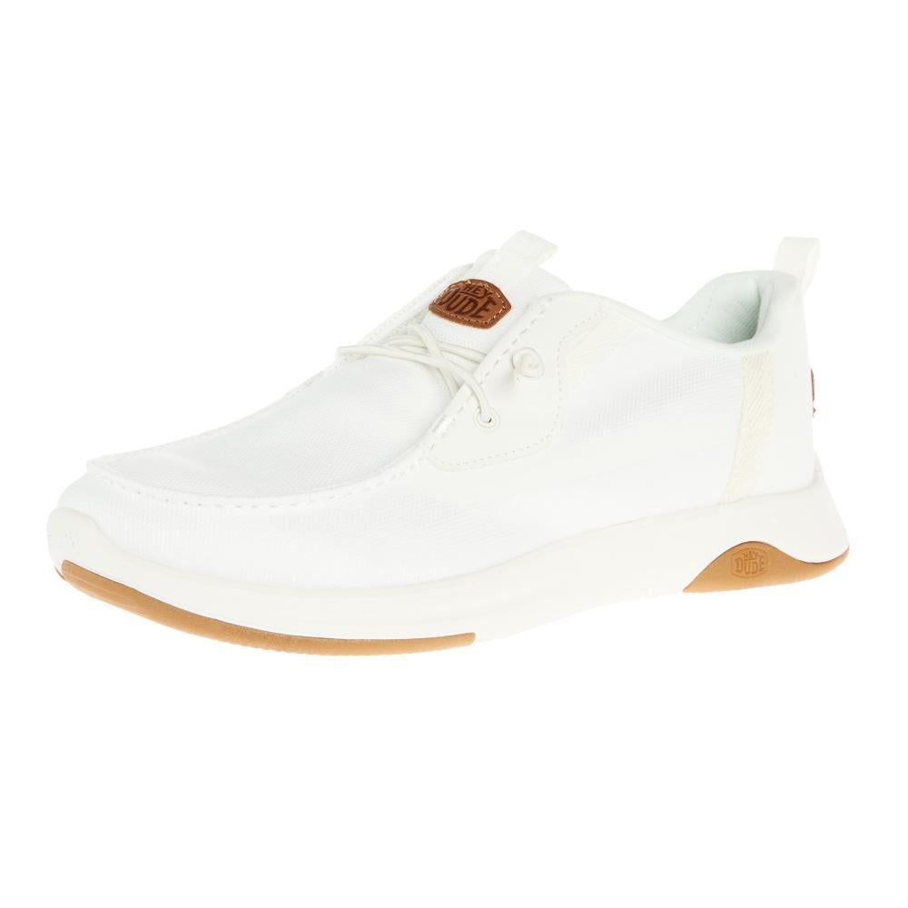 Hey Dude Men`s White Wally Drift Mesh Tennis Shoe
